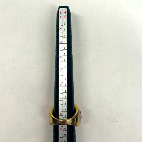 Tiger Striped Enamel Dome statement ring - size 8 1/4 - Picture 4 of 4